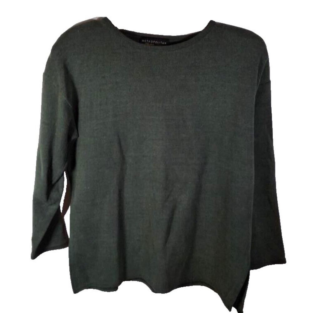 Metropolitan New York 10001 Green Sweater Women's Size S Minimalist‎